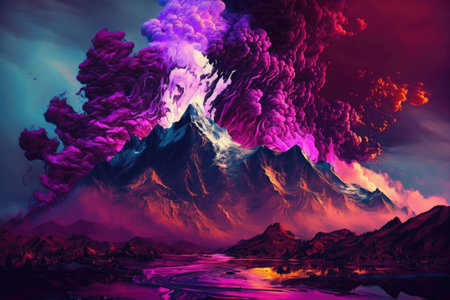 a phantasmagoric purple mountainの素材