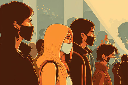 background of people in the hazeの素材