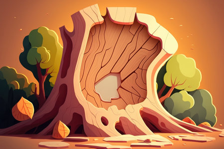 abstract background with a natural chunk of woodの素材