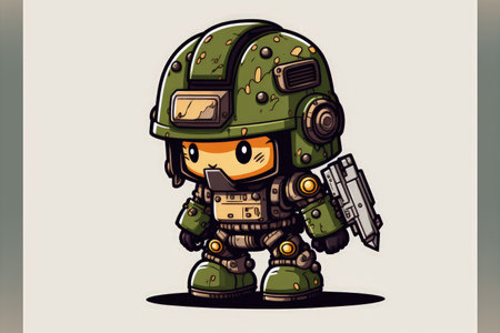 cartoon character image of a cute robotの素材