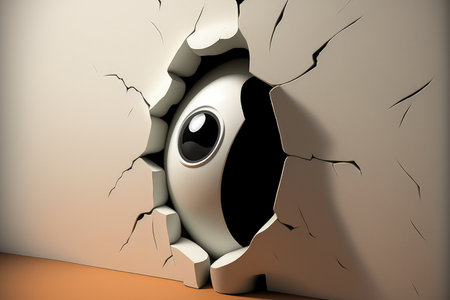 fracture and a black hole in the white wallの素材