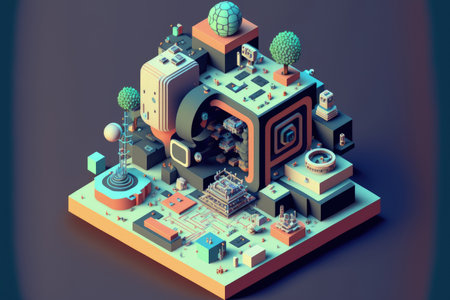 composition with isometric artificial intelligenceの素材