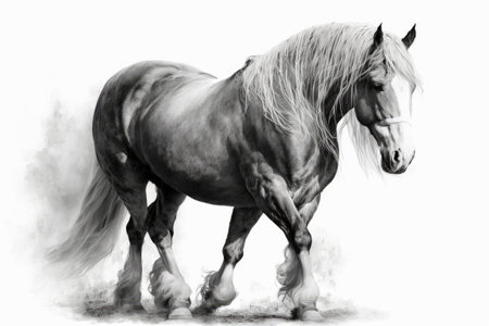 draft horse stallion of the Shire breedの素材