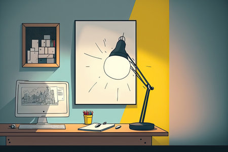 cartoon in a bright, minimalistic, and business like mannerの素材