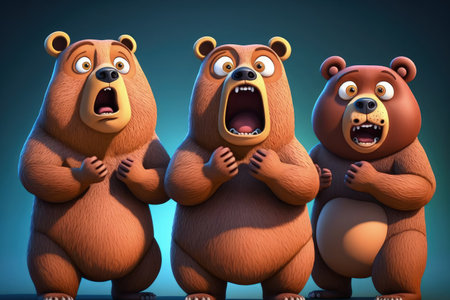 Cartoon grizzly bears that are funnyの素材
