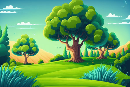 Background, viewpoint, background of green grass, and natureの素材