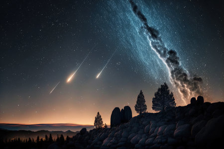 Comet and meteor alignの素材