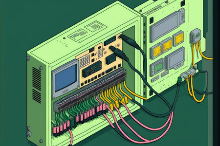 Data center network panel, switch, and cableの素材