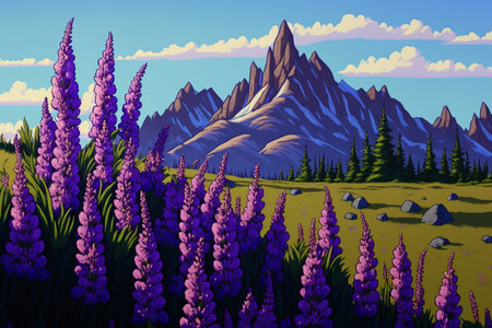 A field of lupinesの素材