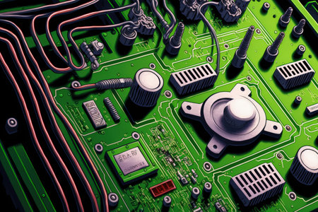 electrical circuit board up closeの素材