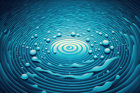 Blue water with ripples in the backdropの素材