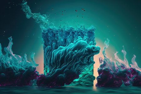 Concept of aqua art with abstract backdropsの素材