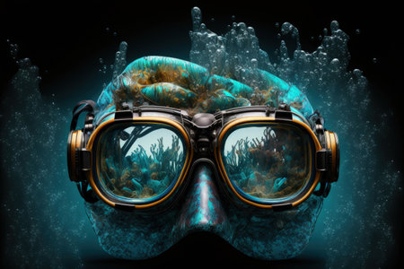 Diving goggles isolated on a backdropの素材