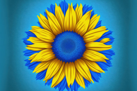 Flag of Ukraine The Sunflower is the national flower of Ukraineの素材