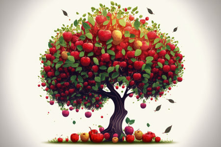 fruit tree a tree with ripe fruit. Image in formatの素材