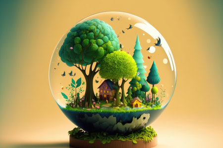 Glass globe in , environmental themeの素材