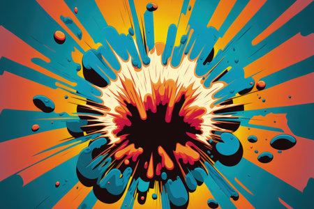 Image of an explosion created digitallyの素材