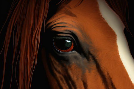 Horse nose in fine art with touch hairsの素材