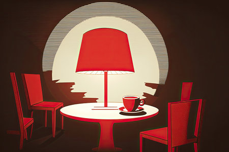 Light morning coffee, cafe tableの素材