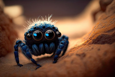 Jumping spider captured in macroの素材