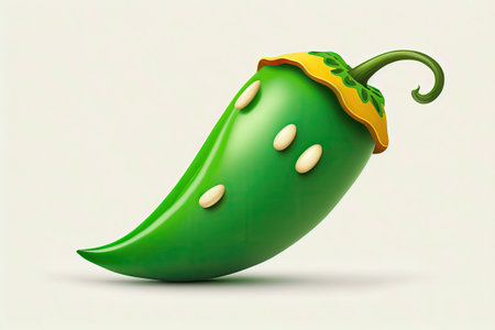 Single Chili Pepper Isolatedの素材