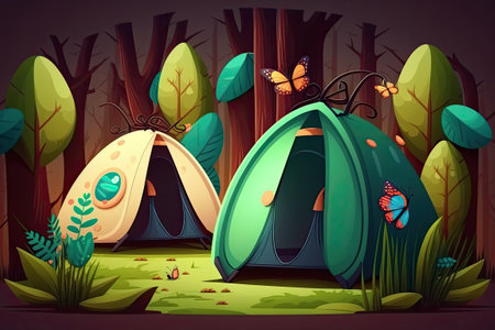 solitary tents for campingの素材