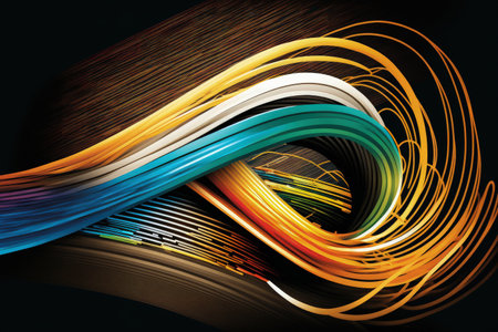 high tech digital fiber background with an abstract high speed line backgroundの素材