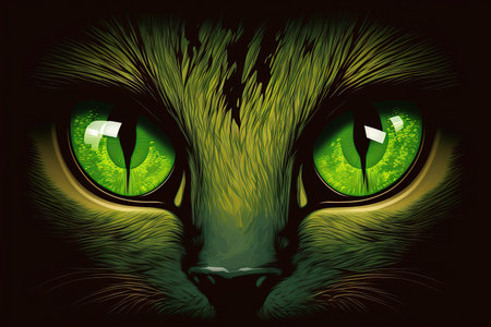 green cat eyes up closeの素材