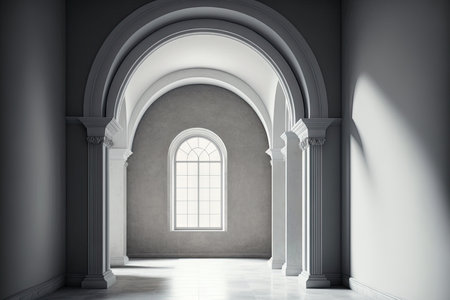 Interior architectural background with an empty archwayの素材