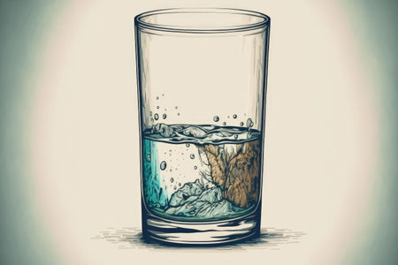 Isolated water in glass. Illustrationの素材