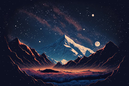 Mountains and the Milky Wayの素材