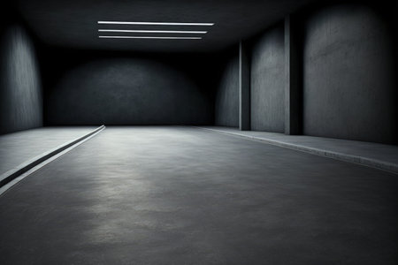 Panoramic Empty Dark Dramatic Concrete Asphalt Floor Backgroundの素材