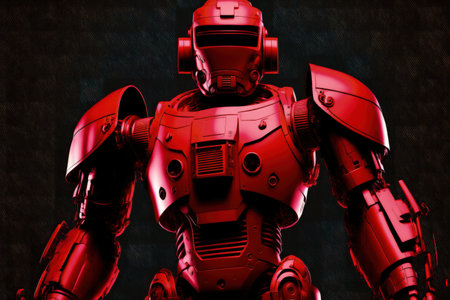 Robot in red, illustrativeの素材