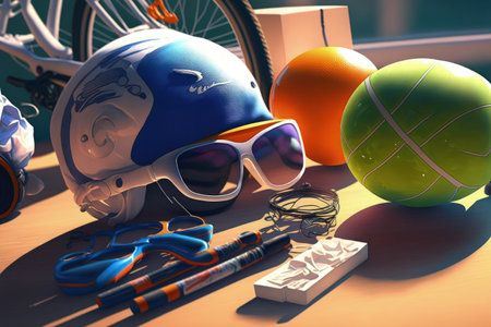 Remove the outlines of the sporting goods in the sunshineの素材