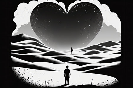 That person is like a haven of love in the midst of a barren landscapeの素材