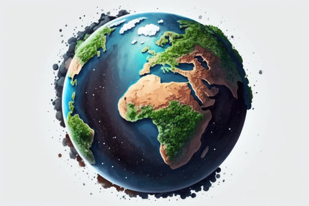 The Earth as seen from orbit. NASA contributed to the creation of this imageの素材