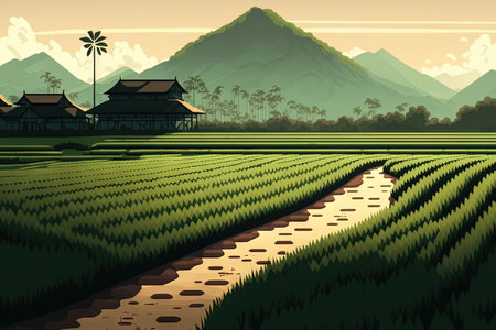 rice fieldの素材