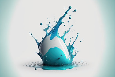 isolated water splash on a white backgroundの素材