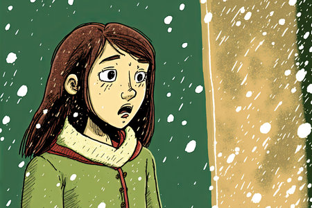 snow falling stock imageの素材