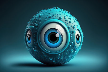 looking on in surprise or horror with a blue eyeの素材