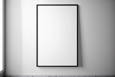 Vertical white poster with dark frame and clipping pathの素材
