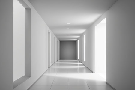 White corridor backgroundの素材