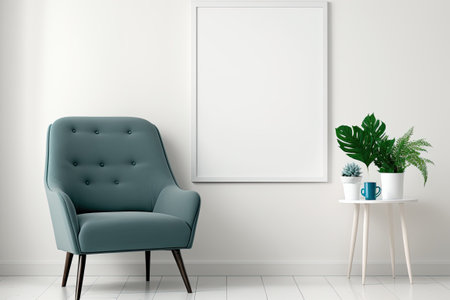Blank poster living room armchairの素材