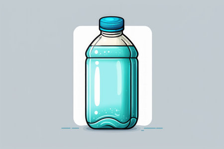 water bottle on a white background clippedの素材