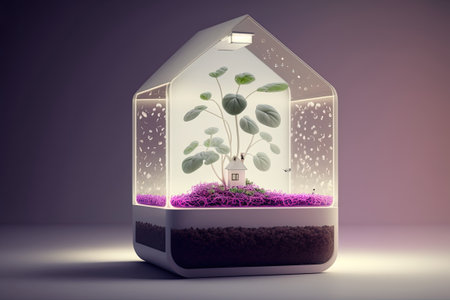 Using an LED grow light petunia seeds germinate and sprout indoorsの素材
