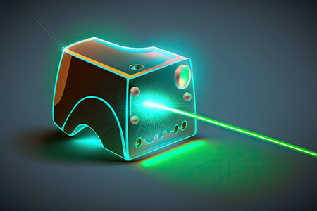 Dental diode laser for gum therapy drawing. The idea of gum disease treatment with laser therapyの素材