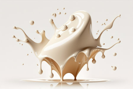 Milk splash in high quality isolated on white backgroundの素材