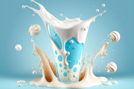 white glass baby blue and milk splashの素材