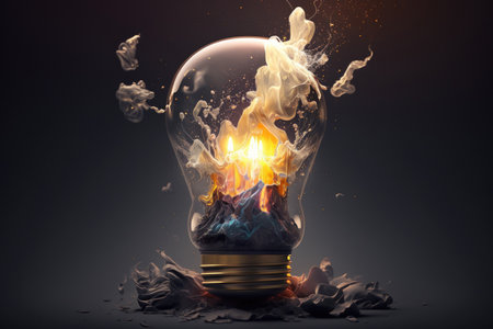 Creative Thought Brainstorming is like turning a wax candle into a bright bulbの素材