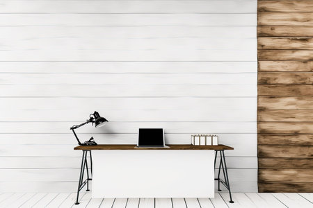 white table and wooden wallの素材